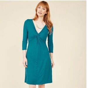 Modcloth Dress for Yes teal knit dress